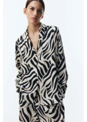 H&M قميص منتجع من قماش التويل