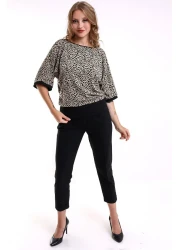 Şiir بلوزة Melipilla النسائية ذات الاسم الفهد والتعامل مع القطن الممشط