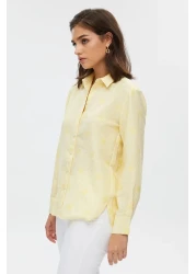STELLA PULVIS قميص مربعات منقوش بالزهور الصفراء