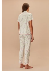 Suwen طقم بيجامة رجالي على شكل فراشة