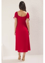  Collection Red Floral Maxi Woven Dress Twoss25El00662