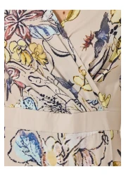 Styli فستان ماكسي بطبعة زهور وتصميم ملفوف على شكل حرف A