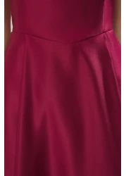  Collection Plum A-Line Satin Woven Chic Evening Dress Night Graduation Dress Tpraw25El00040