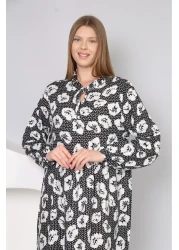 mervemoda Cotton woven fabric - Women's long sleeved summer dress