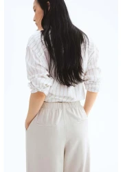 H&M Wide linen-blend trousers