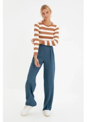  Collection High Waist Wide Leg Woven Trousers - Petrol Twoaw22Pl0066