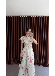 HAZELANNA فستان مكشكش مزين بالزهور