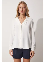 Happiness İstanbul Shawl Collar Draped Woven Shirt