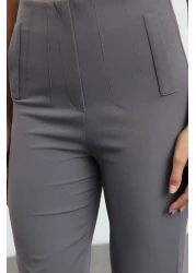  Collection بنطال منسوج بطول الكاحل عالي الخصر - تفاصيل كوليت، TWOSS20PL0515