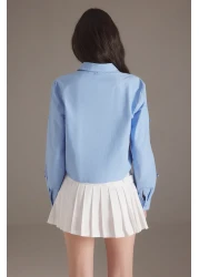  Collection قميص بفيونكة زرقاء TWOSS25GO00144