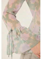  Collection قميص ملون بتفاصيل كشكش - TWOSS25GO00090