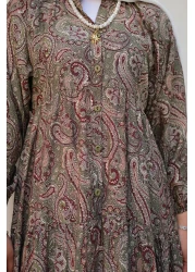 LOCCO Women's Ethnic Pattern Dress Green