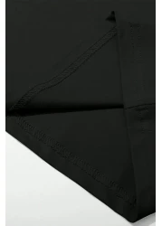 qubo sportswear & company Qubo Unisex Oversize Printed Cotton Crew Neck Short Sleeve Black T-Shirt