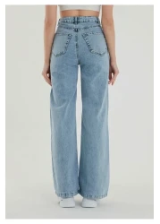 LAMİRAMOOD بنطال KarYama Palazzo عالي الخصر مريح بأرجل واسعة