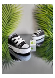 elma bebe Comfortable Fit Girl Boy Baby Unisex Baby Kids Short Lace-Up Linen Canvas Sneaker Sports Shoes