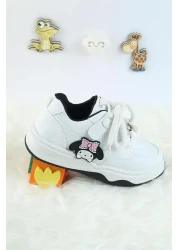 Moda Lime حذاء رياضي للأطفال للجنسين بتصميم خاص من Kuromi برباط وشريط فيلكرو