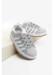 Shupe أحذية رياضية للأطفال البنات والأولاد باللون الرمادي والأبيض