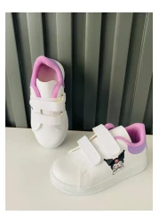 AdaKids Chrome Printed Girls' Boys' Unisex Cirt Velcro Lightweight Sports Shoes Lilac