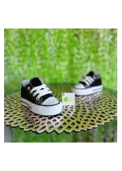 elma bebe Unisex Girls Boys Baby Kids Short Lace-Up Canvas Linen Sneaker Sneakers