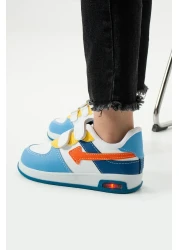 Beınsteps Children's Sports Shoes Sneaker Orthopedic Breathable Blue Orange Children's and Baby's Lighted Sports Shoes