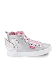 Denokids Winged Unicorn Silver Girls' Sneakers