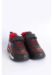 kidsfeet Black Spiderman Figured Velcro Boys' Shoes