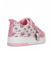 Nstil White Pink Girl's Sports Shoes Tassel Detailed Glitter Toe Lace up Velcro 4004