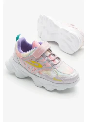 Tonny Black حذاء رياضي للأطفال باللون الرمادي ونعل فايلون منقوش بأربطة مطاطية وشريط فيلكرو