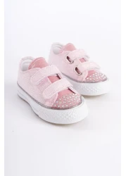 KATEYLER New Season - Pink Stoned Velcro Girls' Orthopedic Casual Shoes (21-30 Lighted)