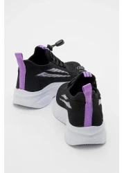 CCWAY AYAKKABI حذاء رياضي تريكو للأطفال 26-30 ليلك أسود