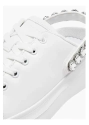 Celeste Girls' Embellished Slip-On Sneakers with Lace-Up Detail