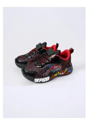 PATİK BEBE حذاء رياضي خفيف الوزن للأولاد باللون الأسود مزود بأضواء بين مقاسات 26 و30