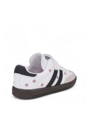 Tuğba Ortopedi 104 Orthopedic Girl's White/Black Floral Sneaker