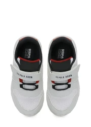 U.S. Polo Assn. حذاء رياضي للأطفال من Garfield Jr. 5FX باللون الأبيض