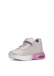 NS Little حذاء رياضي بناتي - اسم ميلودي، فضي فاتح أرجواني (احصل على مقاس ضيق وكبير)