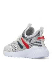 BOUIS White Navy Elastic - Flexible Lightweight Stylish Children's Sneakers