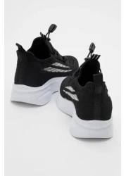 CCWAY AYAKKABI حذاء رياضي تريكو للأطفال 26-30 أسود أبيض