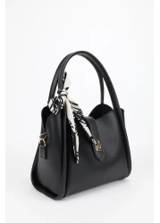 NOTHING Women's Black Hand & Shoulder Bag - Detailed Three Compartments and Makeup Layer