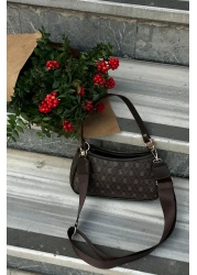 Shule Bags Farme Monogram Brown Baguette and Crossbody Bag