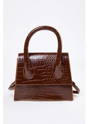 Trendyol Shoes Tan Textured Cross Strap Women's Mini City Bag Twoaw25Oc00000