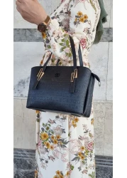 Just Polo حقيبة يد وكتف نسائية منقوشة بسحاب إغلاق طويلة قابلة للتعديل