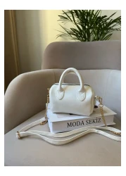 Moda Sekiz Women's Patent Leather Mini Cross Strap Hand and Shoulder Bag
