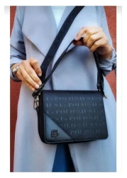 Just Polo Justpolo Women's Black Two-Strap 4-Compartment Shoulder and Crossbody Bag TM5555-4072