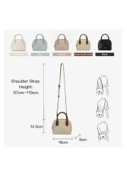 BOSTANTEN حقيبة كروس بودي صغيرة عصرية باللون البيج - جلد نباتي، حزام قابل للفصل، أنيقة وصغيرة الحجم