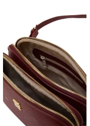 Pierre Cardin Claret Red Print Women's Shoulder Bag 05Po22Y1536