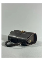 RumyaCollection Women's Mini Cross Strap Buckle Closure Hand and Shoulder Bag Brown