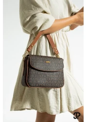 Just Polo Original Women's 4 Compartment Luxury Soft Leather Stylish Trend Shoulder Bag with Adjustable Cross Column Strap