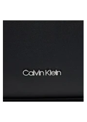 Calvin Klein Women's Brand Logo Multi-Card Compartment Faux Leather Black Shoulder Bag K60K610610-BAX