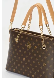 Pierre Cardin Brown Monogram Women's Shoulder Bag 05PO22Y1561