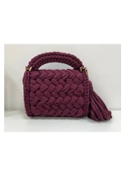 CHQEL Women's Peanut Model Handmade Crochet Combed Cotton Thread Bag & Hand, Shoulder and Crossbody Luxury Bag